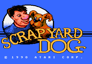Scrapyard Dog title screen for Atari 7800